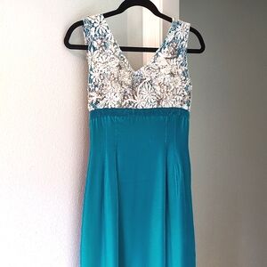 Stunning True Vintage Turquoise Velvet Dress XS
